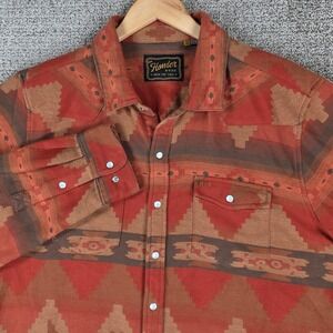 Howler Brothers Sheridan Flannel Peael Snap Shirt Men XL Southwest Aztec Western
